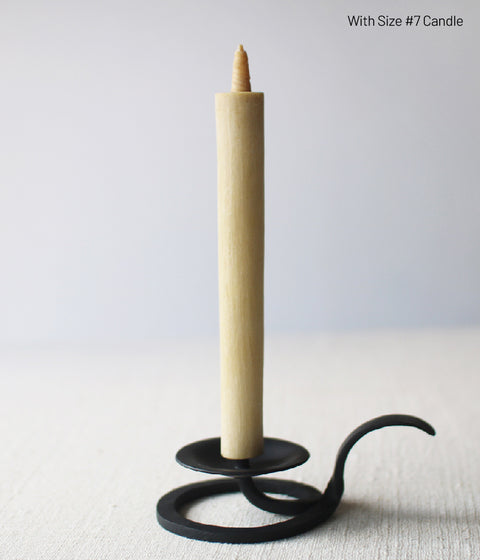 Hand-forged Iron Candle Holder with Handle (For candle size #7-10)