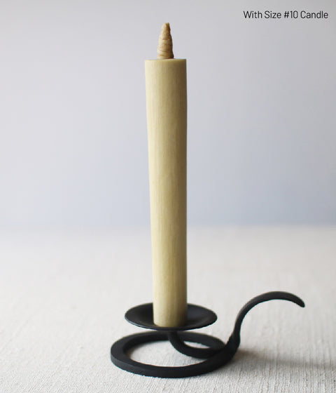 Hand-forged Iron Candle Holder with Handle (For candle size #7-10)