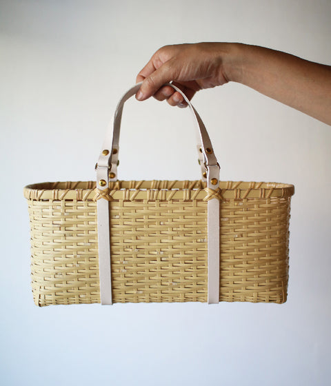 Bamboo Square Basket Bag (Greige) - sold out