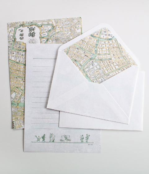 Edo Ancient Tokyo Map Letter Sets