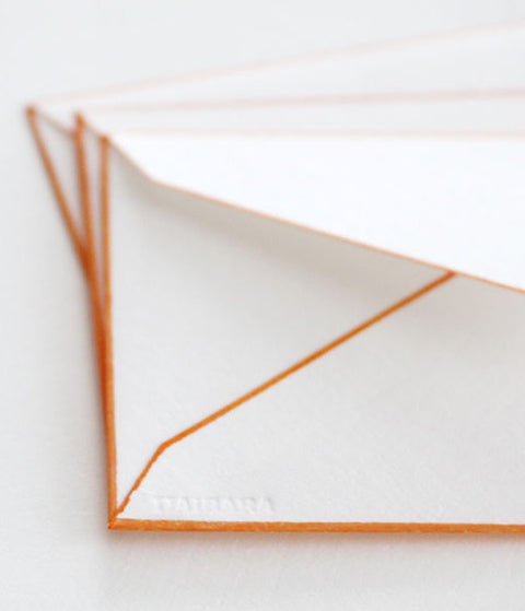 Woodblock Print Bordered Letter Set {Orange}