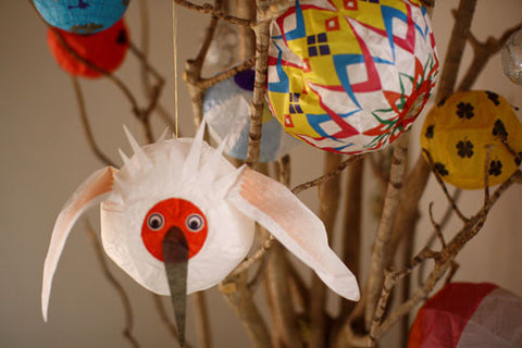 Japanese Paper Balloon {White Bird}