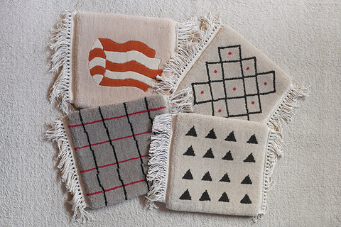 Yonezawa Dantsu Woven Wool Chair Mat {Red Fruits in Kagome} [15%OFF] - sold out