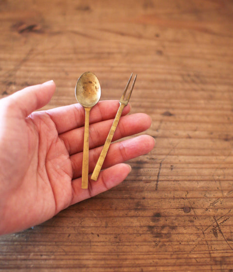 Brass Tiny Forks – Set of 5