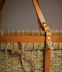 Bamboo Basket Square Tote - Tanned Handles