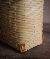 Bamboo Basket Square Tote - Tanned Handles