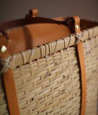 Bamboo Basket Square Tote - Tanned Handles