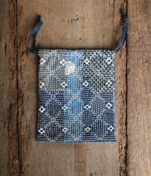 Sashiko Drawstring Bag [Medium] : B - sold out