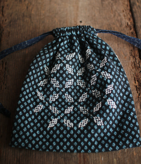 Sashiko Drawstring Bag [Medium] : B - sold out