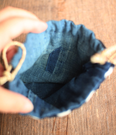 Sashiko Drawstring Bag [Medium] : A - sold out