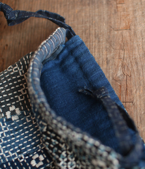 Sashiko Drawstring Bag [Medium] : B - sold out