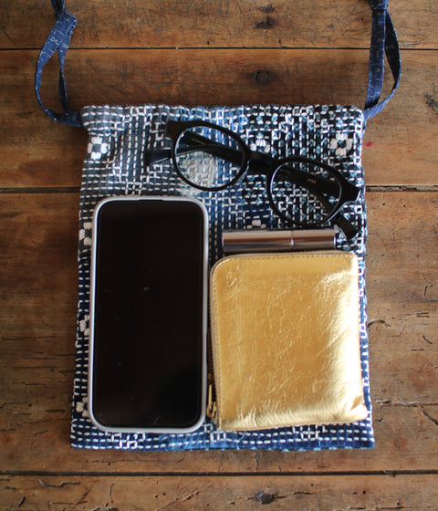 Sashiko Drawstring Bag [Medium] : B - sold out