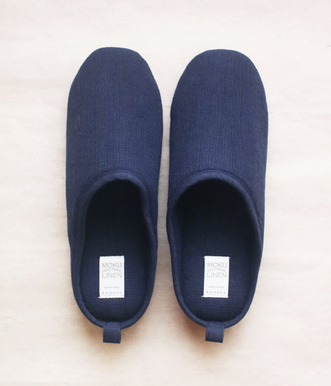Moku Linen Room Shoes {Dark Blue}
