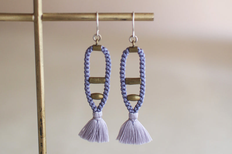 Kumihimo Earrings / Handmade Silk Braiding Jewelry by Noriko Yuki