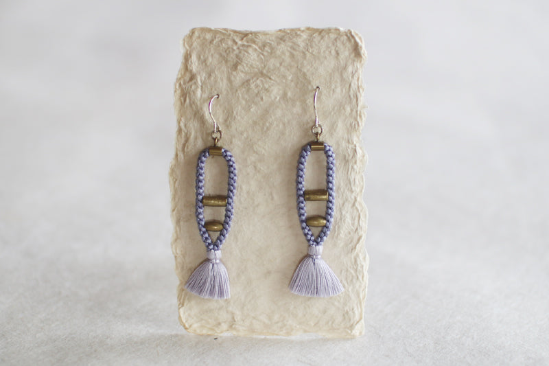 Kumihimo Earrings / Handmade Silk Braiding Jewelry by Noriko Yuki