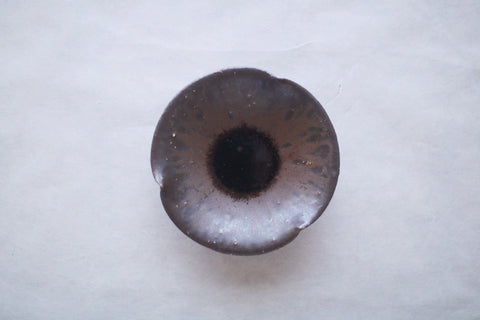 Brown Flower-Shaped Rinka Plate (14cm)