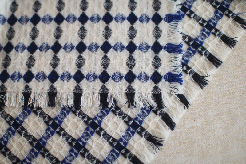 Woven Wool Square Cloth/Scarf {Ohajiki - Blue} – UGUiSU STORE