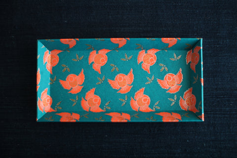 Chiyogami Paper Tray {Plump Sparrow}