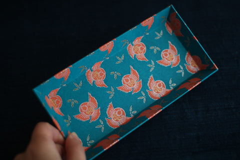 Chiyogami Paper Tray {Plump Sparrow}