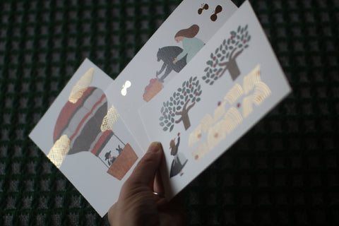 Foil-Pressed Postcard Set {Necktie}