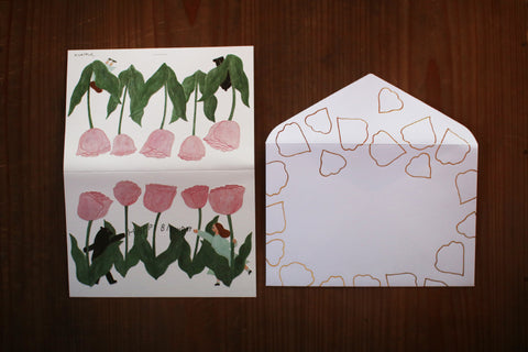 Tulips Embossed Birthday Card