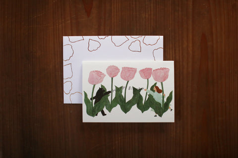 Tulips Embossed Birthday Card