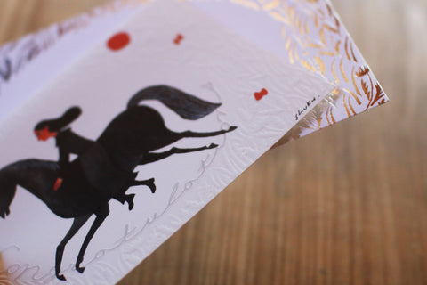 Horse Embossed Greeting Card (Congratulations)
