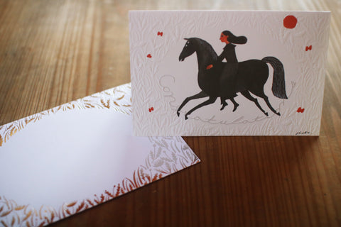 Horse Embossed Greeting Card (Congratulations)