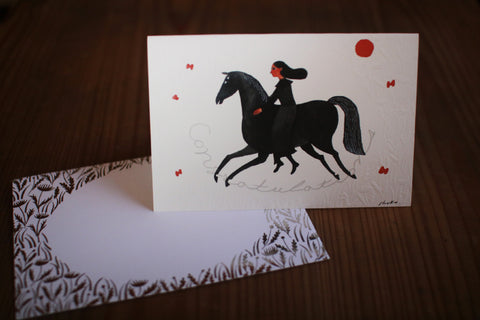 Horse Embossed Greeting Card (Congratulations)