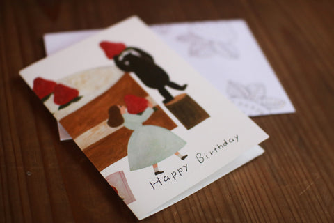 Strawberry Cake Embossed Birthday Card