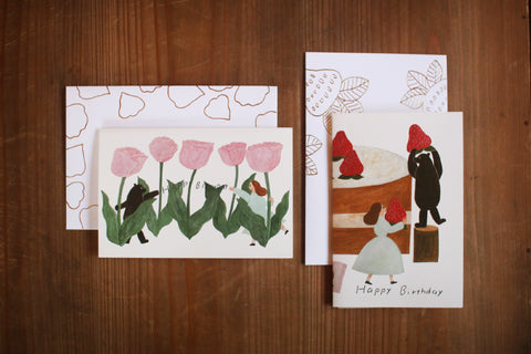 Tulips Embossed Birthday Card