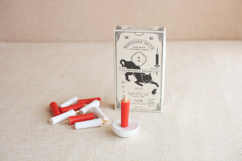 Daiyo Mini Rice Bran Wax Candles {Red & White}