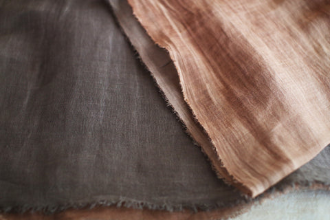 Persimmon Tannin Kakishibu Dyed Large Cotton Scarf