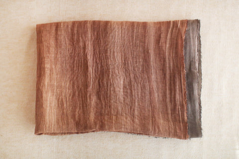 Persimmon Tannin Kakishibu Dyed Large Cotton Scarf