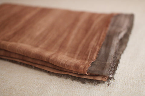 Persimmon Tannin Kakishibu Dyed Large Cotton Scarf