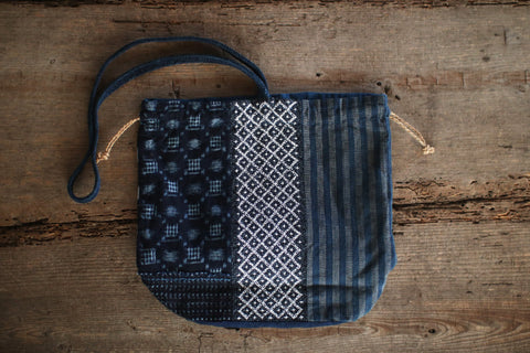 Patchwork Drawstring Shoulder Bag [A]