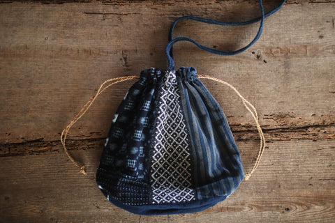Patchwork Drawstring Shoulder Bag [A]
