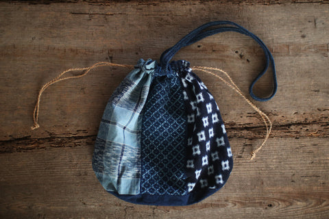 Patchwork Drawstring Shoulder Bag [A]