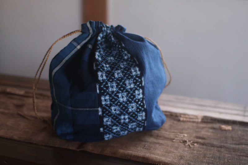 Patchwork Drawstring Shoulder Bag [B] – UGUiSU STORE