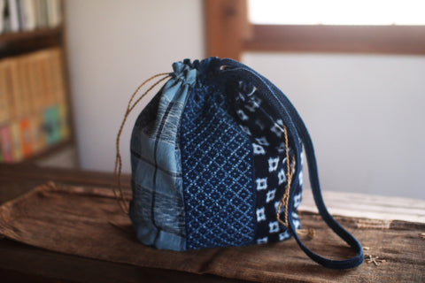 Patchwork Drawstring Shoulder Bag [A]