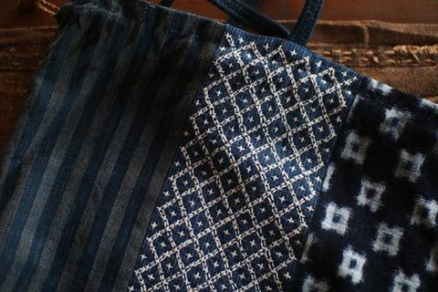 Patchwork Drawstring Shoulder Bag [B]