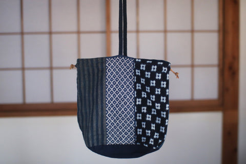 Patchwork Drawstring Shoulder Bag [B]