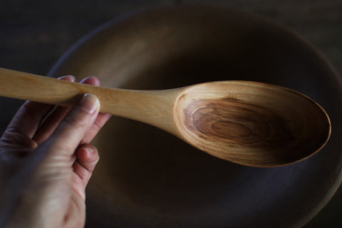 Hand-Carved Branch Serving Spoon [Walnut]
