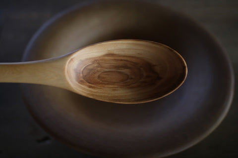 Hand-Carved Branch Serving Spoon [Walnut]