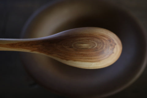 Hand-Carved Branch Serving Spoon [Walnut]