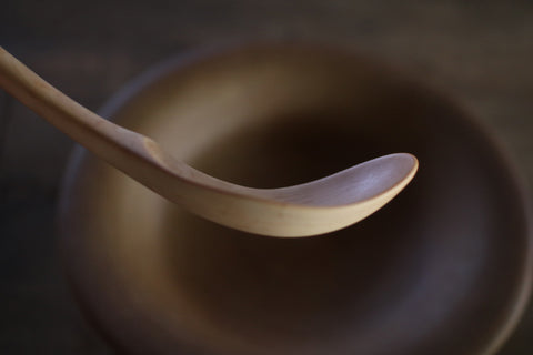 Hand-Carved Branch Serving Spoon [Crabapple]