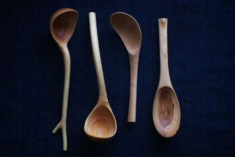 Hand-Carved Branch Serving Spoon [Walnut]