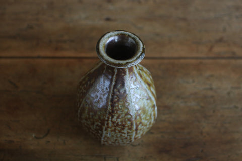Salt Glaze Faceted Bottle Vase