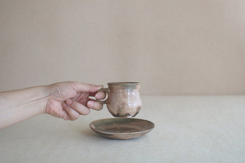 Gunji Pottery Cup & Saucer [B]