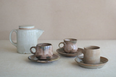 Gunji Pottery Cup & Saucer [C]